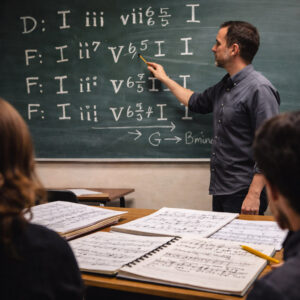 Ομαδικό μάθημα ανώτερης θεωρίας μουσικής σε ωδείο